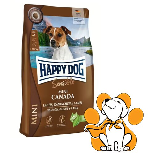 Happy Dog Sensible Mini Canada Salmon, Rabbit & Lamb 4kg, Hrana Za Aktivne Pse Slike