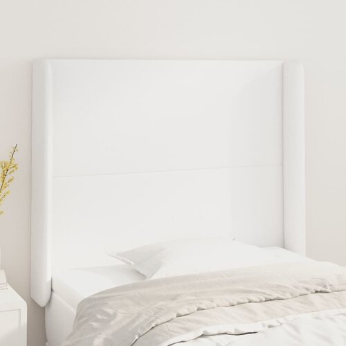 vidaXL Uzglavlje s ušima bijeli 103x16x118/128 cm od umjetne kože Cijene