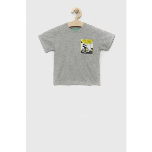 United Colors Of Benetton Dječja majica kratkih rukava boja: siva, s aplikacijom