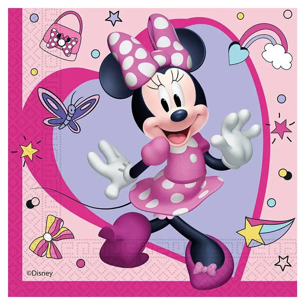 Procos Ružičasta dvostruka papirnata salveta s uzorkom Minnie Mouse, pakiranje od 20 komada. Cene