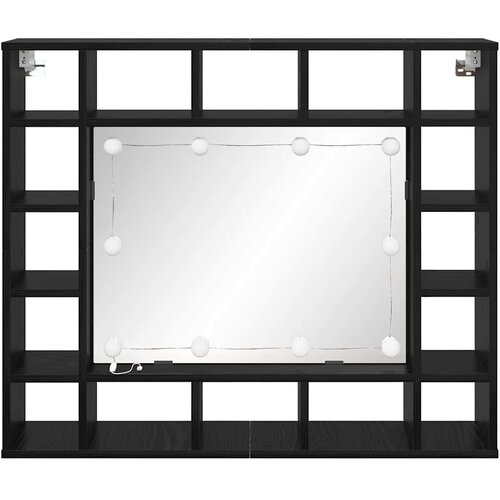  Ogledalo ormar Crni hrast 91 x 15 x 76,5 cm Konstruirano drvo Slike