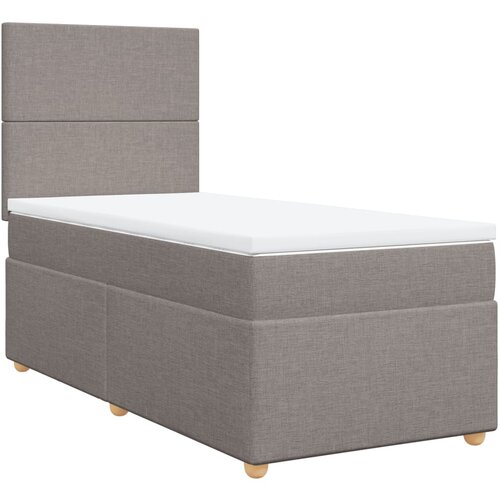 vidaXL Box spring postelja z vzmetnico taupe 100x200 cm blago, (21291392) Cene
