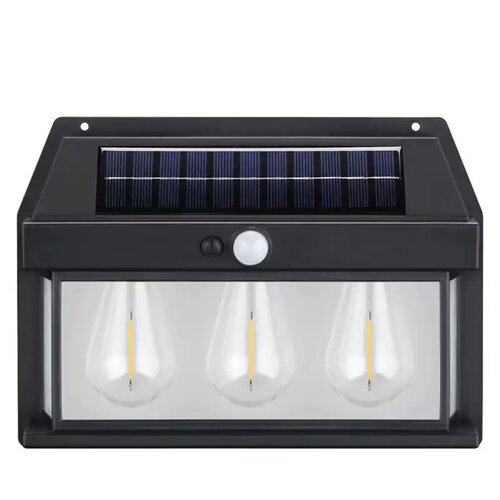 Generic Solarna zidna lampa sa tri edison sijalice i senzorom pokreta Dekorativna lampa za fasadu Bastenske lampe za osvetljenje dvorista Cene