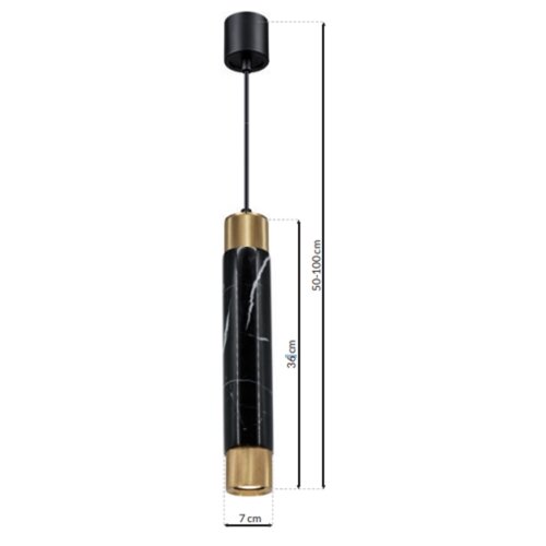  Luster na sajli MARBLE 1xGU10/8W/230V crna/zlatna Slike