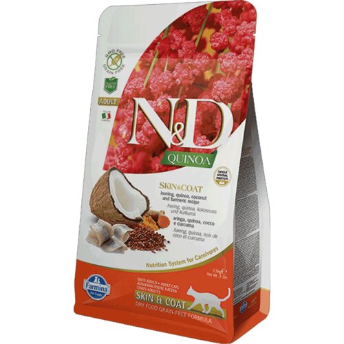 N&d Quinoa Skin and Coat, Kinoa i Haringa - 300 g Slike