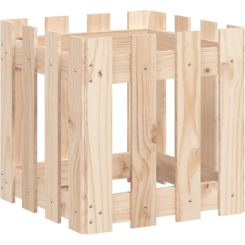  Vrtna sadilica s izgledom ograde 40x40x40 cm masivna borovina Slike
