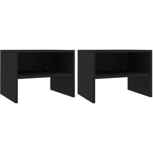 VidaXL Nočne omarice 2 kosa črne 40x30x30 cm iverna plo&amp;scaron;ča Slike
