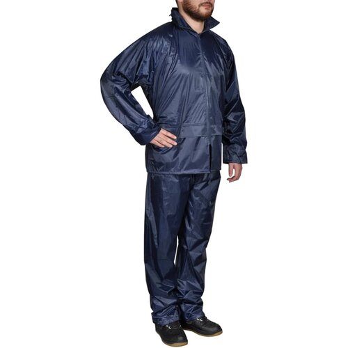 vidaXL Moška Dvodelna Dežna Obleka s Kapuco Mornarsko Modre Barve XL, (20991989) Cene