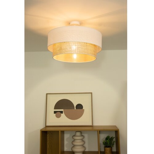  plafonski luster borho 1xE27/60W/230V prečnik 50 cm bela/juta Slike