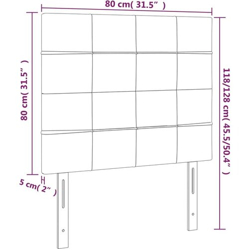 Uzglavlje svjetlosivo 80x5x118/128 cm bar&amp;scaron;unasto Slike
