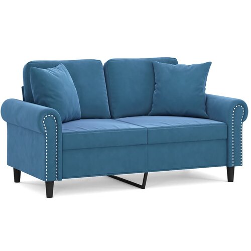 Maison Chic kavč - Sofa - Kanape dvosed z okrasnimi blazinami moder 120 cm žamet, (21727888) Cene