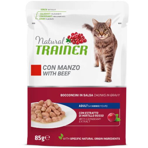 Natural trainer Cat Adult, vrečka - govedina - 85 g 12 x 85 g Cene