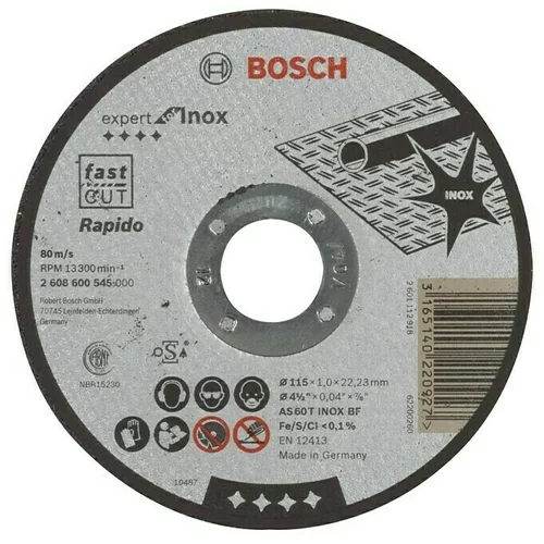 Bosch Rezni disk Rapido Expert for Inox (Promjer rezne ploče: 115 mm, Prikladno za: Plemeniti čelik)