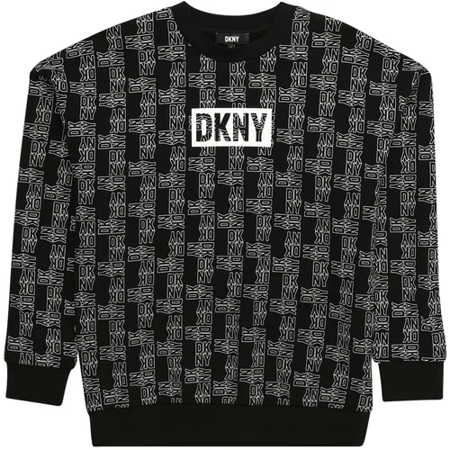Dkny Sweater majica siva / crna / bijela