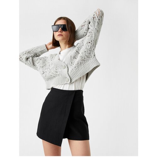 Koton Crop Knit Cardigan Buttoned V-Neck Slike