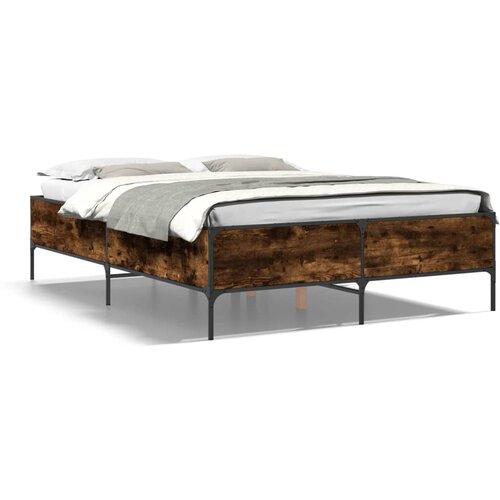 VidaXL Okvir kreveta boja hrasta 120x200 cm konstruirano drvo i metal Slike
