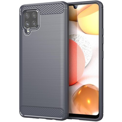 Cadorabo Ohi&amp;scaron;je, združljiv s Samsungom v krtačenem sivem - za&amp;scaron;čitnem pokrovu, narejen iz fleksibilnega silikona TPU v videzu iz nerjavečega jekla ogljika, (20589512) Slike