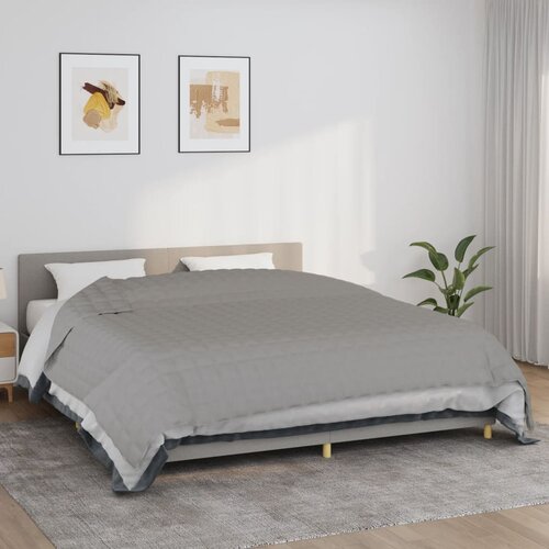 vidaXL Obtežena odeja siva 220x260 cm 15 kg blago Cene