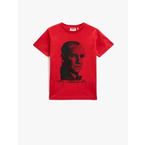 Koton Atatürk Printed T-Shirt Short Sleeve Crew Neck Cotton