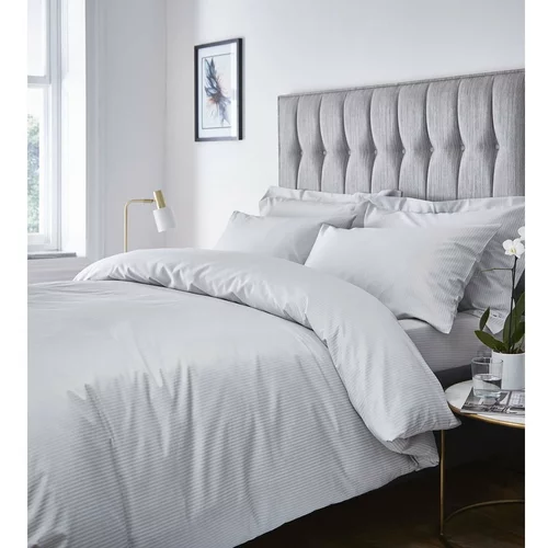 Catherine Lansfield Siva posteljina za bračni krevet 200x200 cm Satin Stripe -