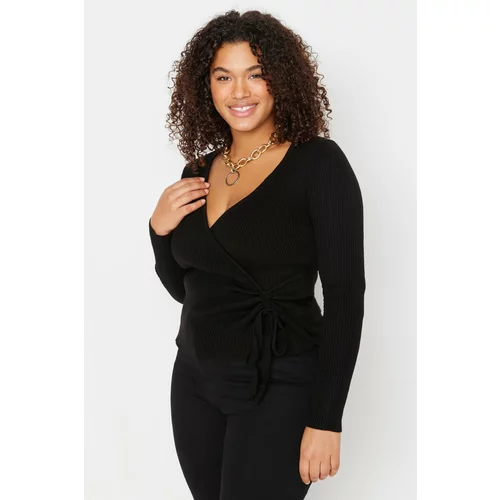 Trendyol Curve Plus Size Sweater - Black - Slim fit