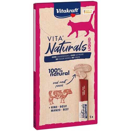 Vitakraft Vita Naturals Liquid-Snack govedina - 5 x 15 g Cene