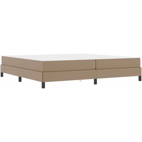 VidaXL Postelja z vzmetnico Kapučino 200 x 200 cm Umetna koža, (5000075345) Slike