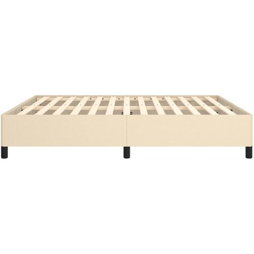 Okvir za krevet bez madraca krem 160x200 cm od tkanine Slike