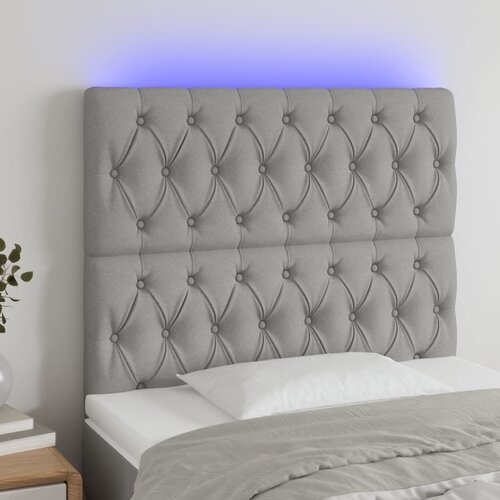  LED uzglavlje svjetlosivo 100x7x118/128 cm od tkanine Cijene
