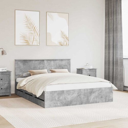  Krevetna konstrukcija s ladicama Betonski sivi 160 x 200 cm Siva 210 x 163 x 90 cm Cene