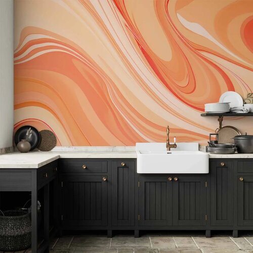  Foto tapeta - Peach Abstraction - Abstraction with Smoothly Transitioning Colors in Orange Tones 400x280 Cijene