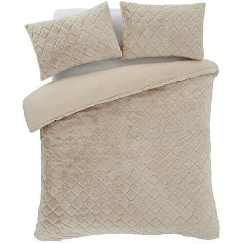 Catherine Lansfield Bež posteljina za bračni krevet/za produženi krevet od mikropliša 230x220 cm Cosy Diamond – Cene