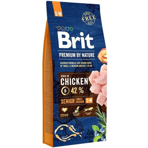 BRIT Premium by Nature dog adult senior small&medium chicken 3KG Slike