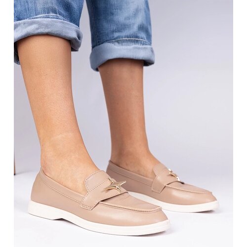 D/CEO marka niezdefiniowana Dark beige women's moccasins with gold decoration Senna Cijene