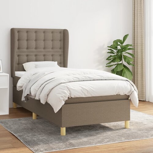  The Living Store Box spring postelja z vzmetnico taupe 80x200 cm blago - Box Spring Postelja, (21449800) Cene