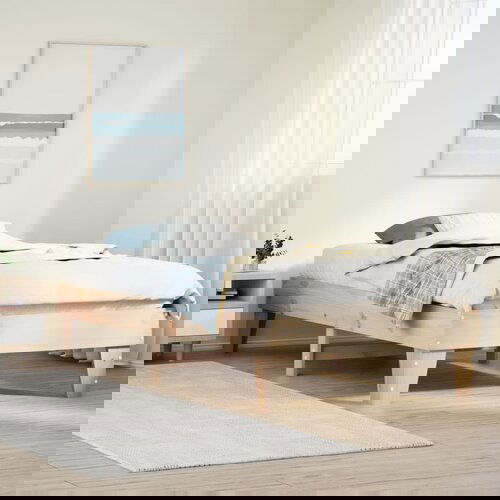 VidaXL Posteljni okvir brez vzmetnice 75x190 cm trdna borovina Slike