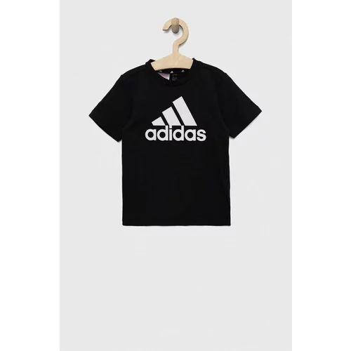 Adidas Otroška bombažna kratka majica LK BL CO črna barva