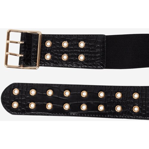 Shelvt Women's black elastic belt wide Slike