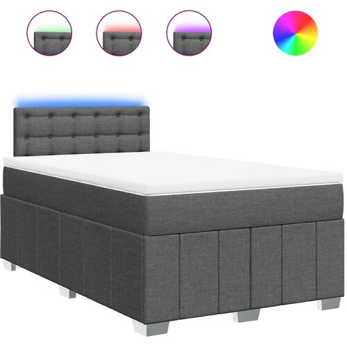 vidaXL Box spring postelja z vzmetnico temno siva 120x190 cm blago, (21306442) Cene