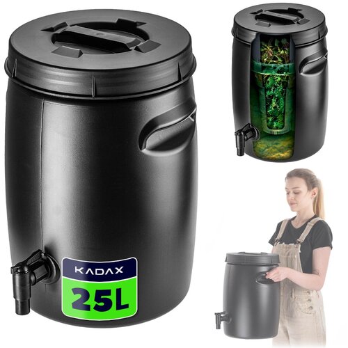 KADAX Vrtni kompostnik 25L, celoletna posoda za gnojilo za domačo uporabo s pipo, močna, (5000358093) Cene