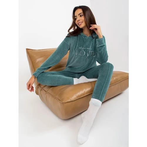 Fashion Hunters Sea warm velor pajamas with inscriptions