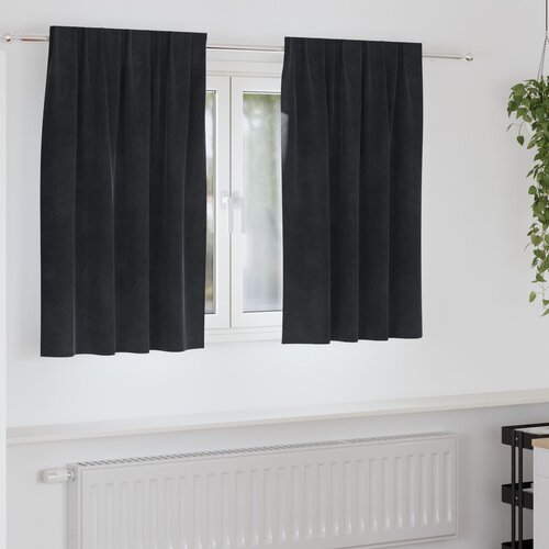 VidaXL Zavjese Crne Poliester 140 x 140 cm Dekorativni umetci Slike