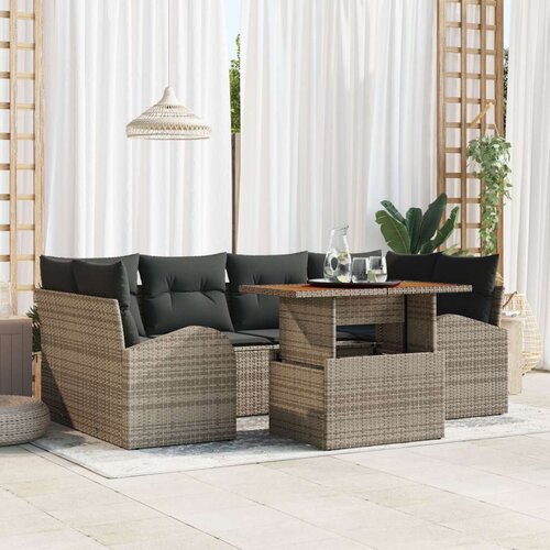  Vrtni kauč set Set od 7 Sivi  Crni Aluminij  Olefin Cijene