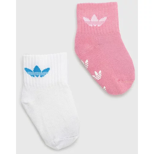Adidas Otroške nogavice 2-pack roza barva