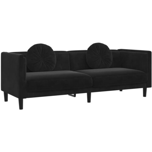 Maison Chic kavč - Sofa - Kanape trosed z blazinami črn žamet, (21726900) Cene