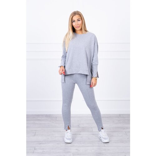 Kesi Complete with an oversized blouse in gray color Slike