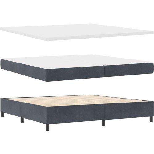 Box Spring Krevet s Madracem &amp;amp;amp Klupom Tamno Siva 200x200 cm Bar&amp;scaron;un Slike