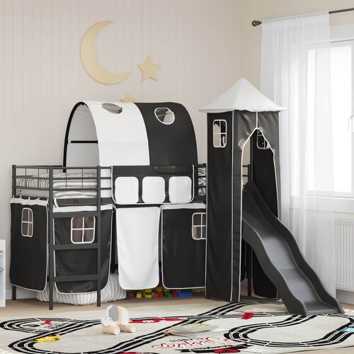  Okvir Krevet za Dječji Loft Crna 75 x 190 cm Metal Cijene
