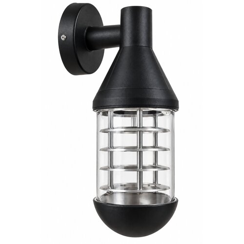  Zidna lampa E27 sa za&scaron;titnom konstrukcijom, Crna Cene