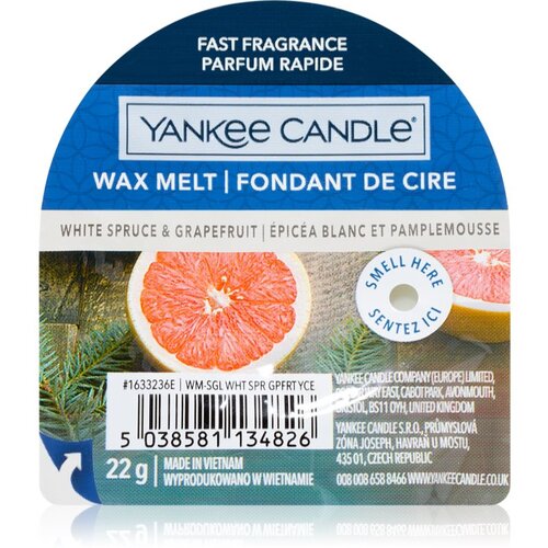 Yankee Candle White Spruce &amp; Grapefruit vosek za aroma lučko 22 g Cene